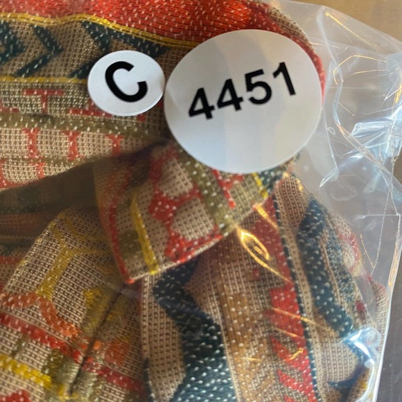 Chicos Jacket Womens Size XS Cropped Aztec Print Tan Red Green Metal Buttons - Picture 13 of 13